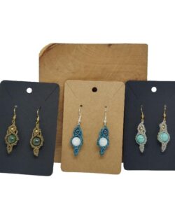 Boucles d'oreilles micro-macramé "Sakari"