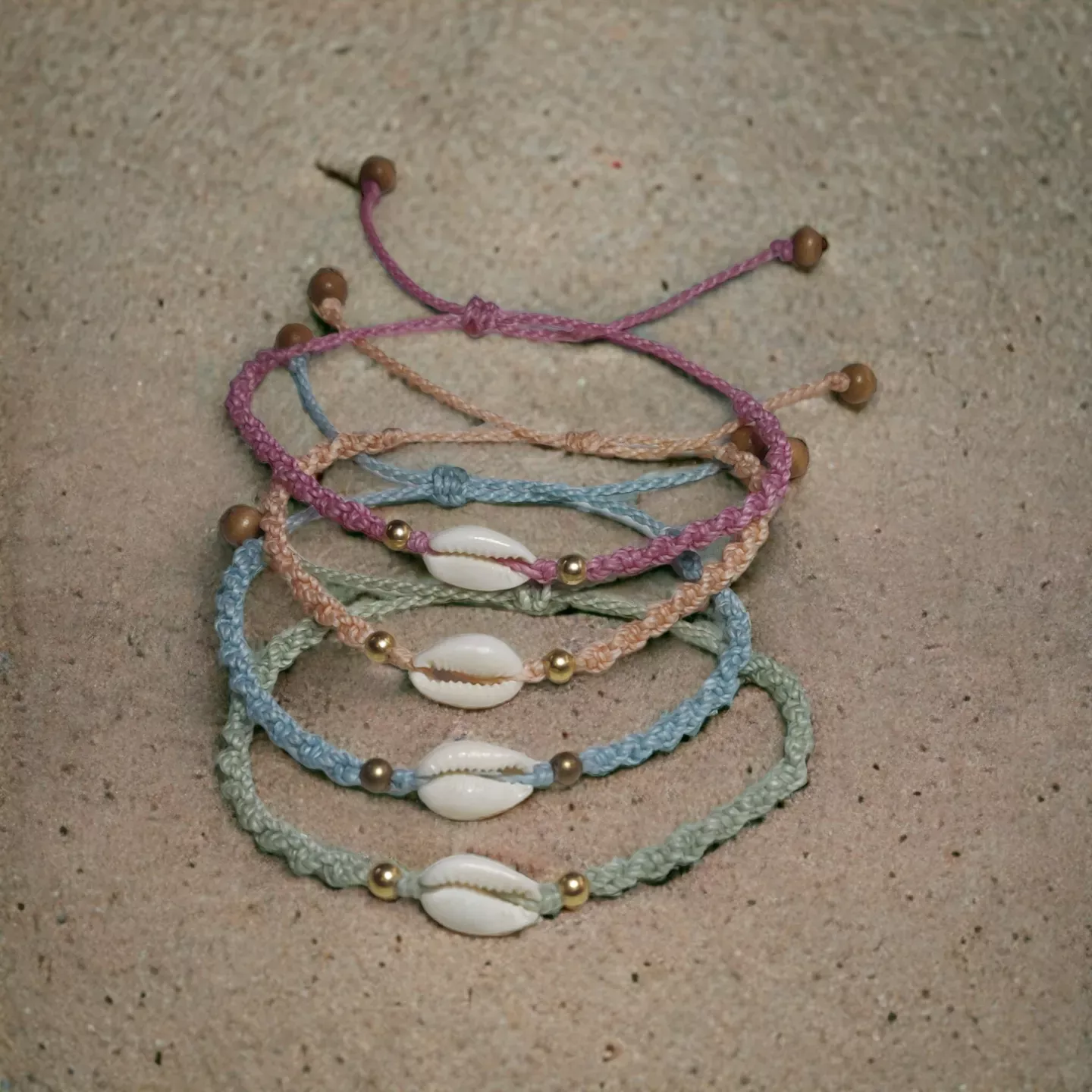 Bracelet tressé "Cauri" pastel
