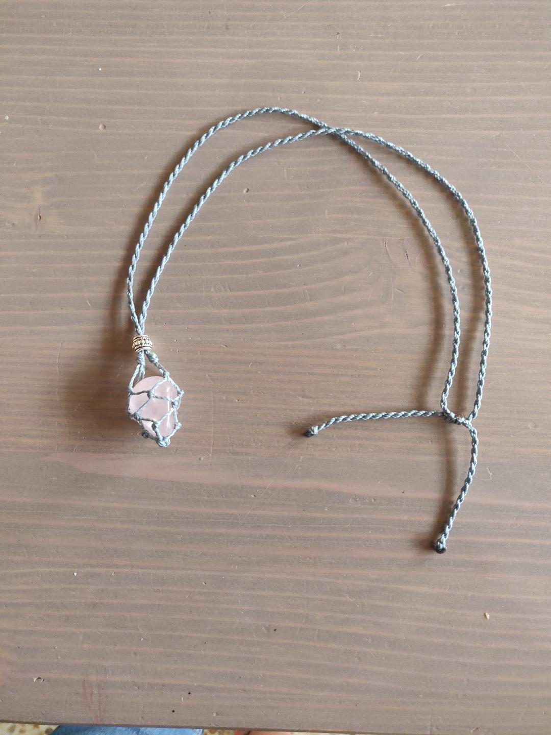 collier filet pierres interchangeables bleu gris